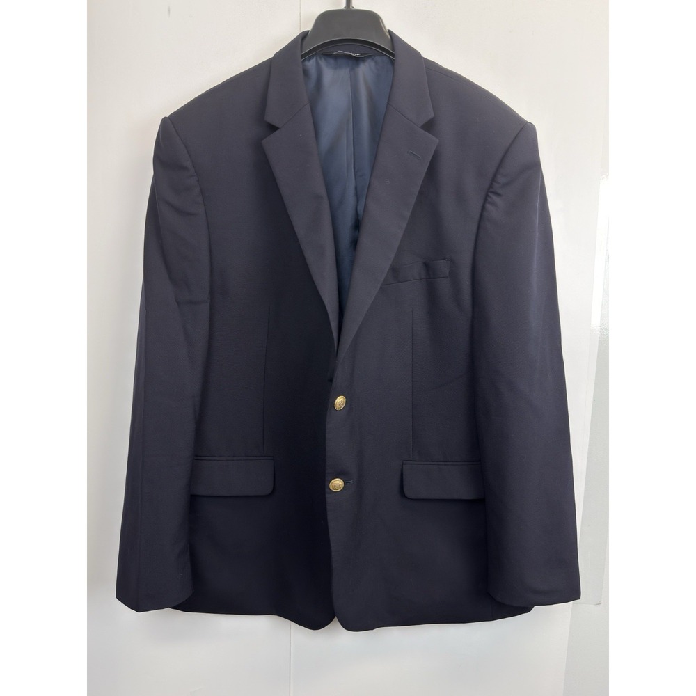Jos. A. Bank Blazer Jacket Mens 46R Navy Single Breasted Notch Lapel Gold Button